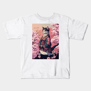 Flowers and cat Kids T-Shirt